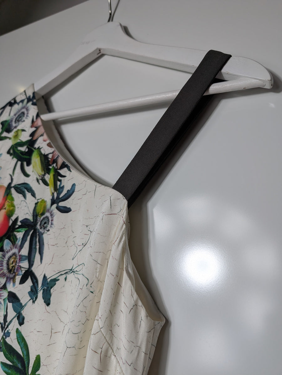 Ginger & smart Floral One-Shoulder Maxi Dress 100% Silk White Size:8 - Image 4
