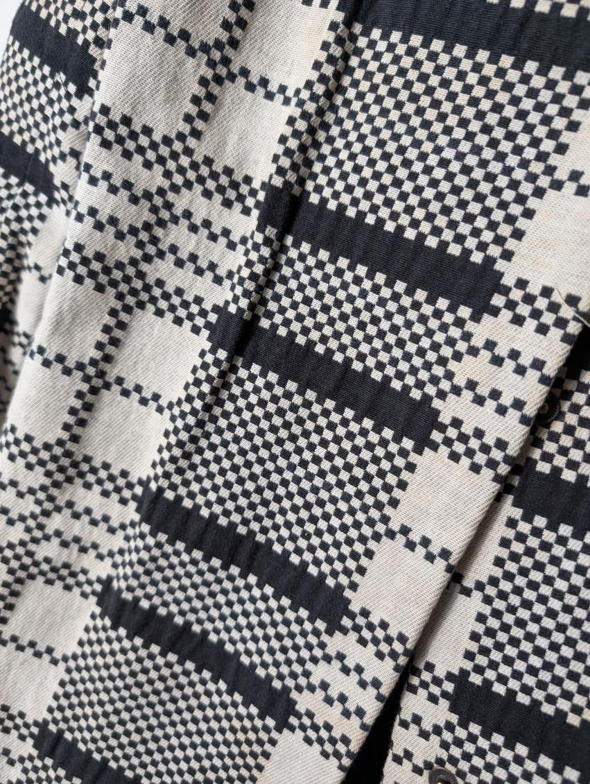 Mango Textured Coat Black and White Checkered XS - Image 8