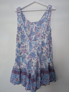 Lilly Tide Crane Print Mini Dress Blue Purple One Size - Image 4