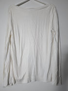 Halston Heritage Knit Sweater With Silk Side Panels White Small - Image 5