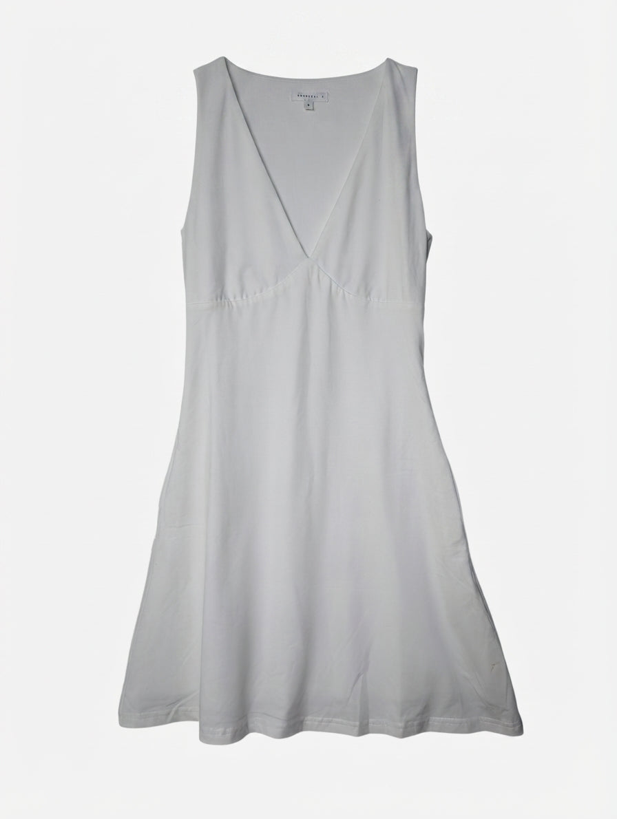 CHARCOAL White V-Neck Mini Dress Size 6 - Image 1