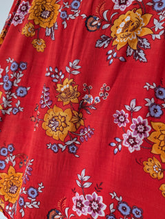 Tigerlily Red Floral A-Line Mini Skirt Size 10 - Image 2
