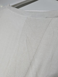 Halston Heritage Knit Sweater With Silk Side Panels White Small - Image 6