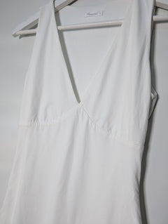 CHARCOAL White V-Neck Mini Dress Size 6 - Image 2