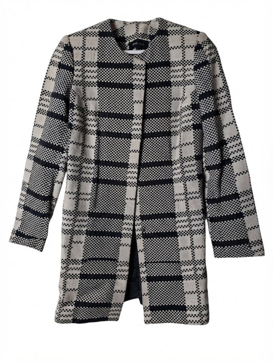 Mango Textured Coat Black and White Checkered XS - Image 1