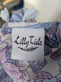 Lilly Tide Crane Print Mini Dress Blue Purple One Size - Image 6