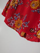 Tigerlily Red Floral A-Line Mini Skirt Size 10 - Image 3