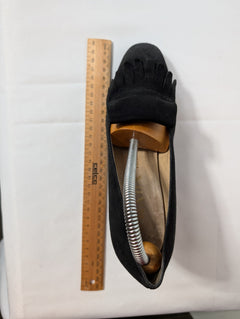 Prada Suede Fringed Kiltie Heeled Loafers Black EU 37 - Image 7