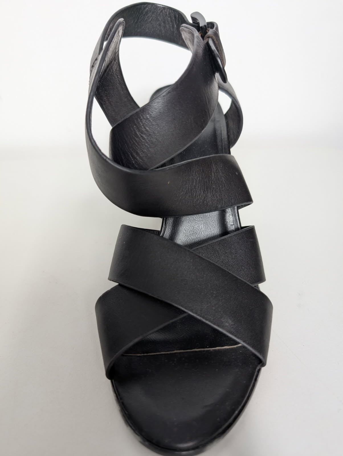 Joie Leather Block Heel Sandals - Sophisticated Crisscross Design - Image 5