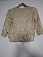 Collette Dinnigan Zip-Front Sequin Cardigan Gold Women's Size S - Image 7