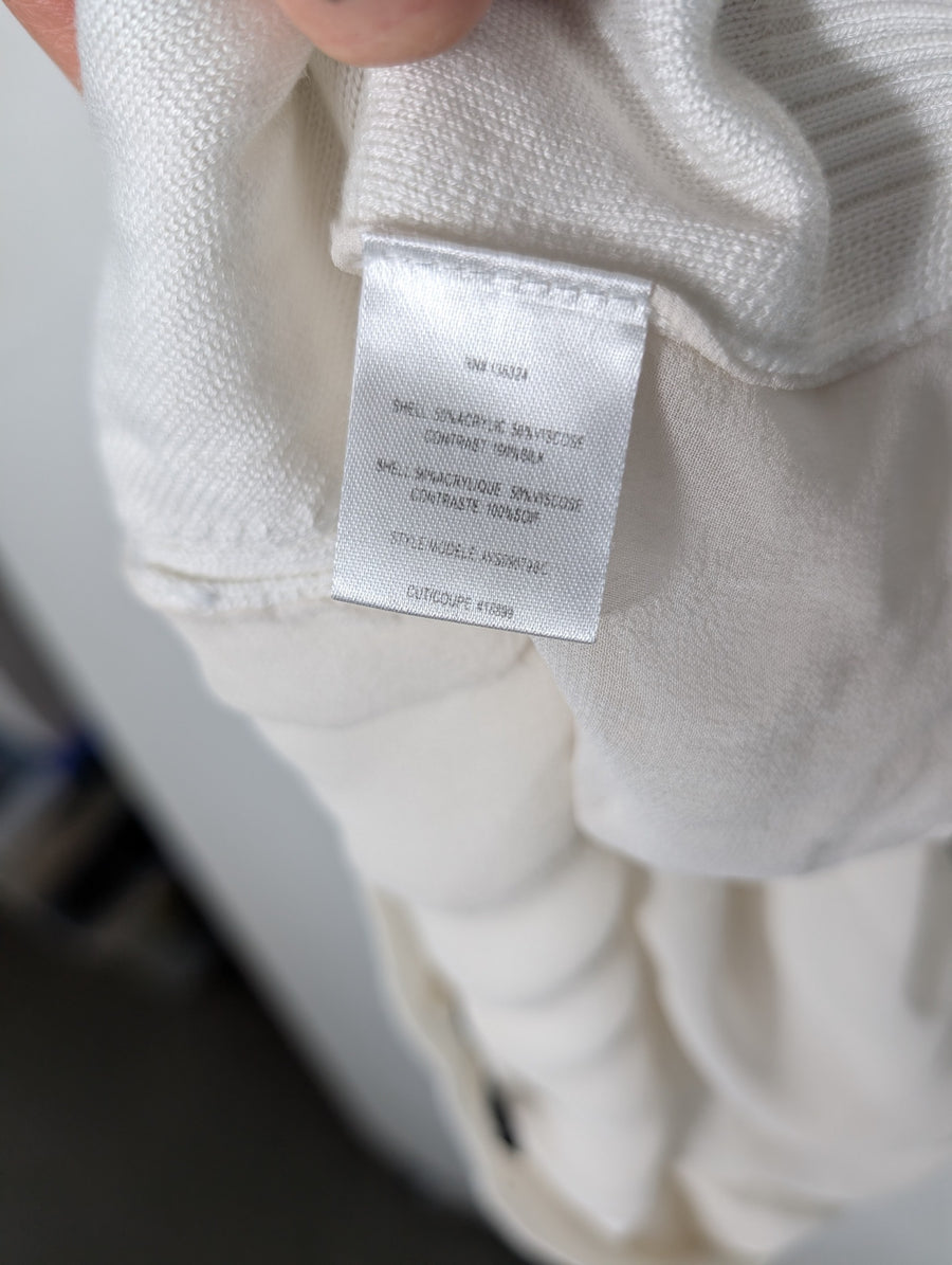 Halston Heritage Knit Sweater With Silk Side Panels White Small - Image 8