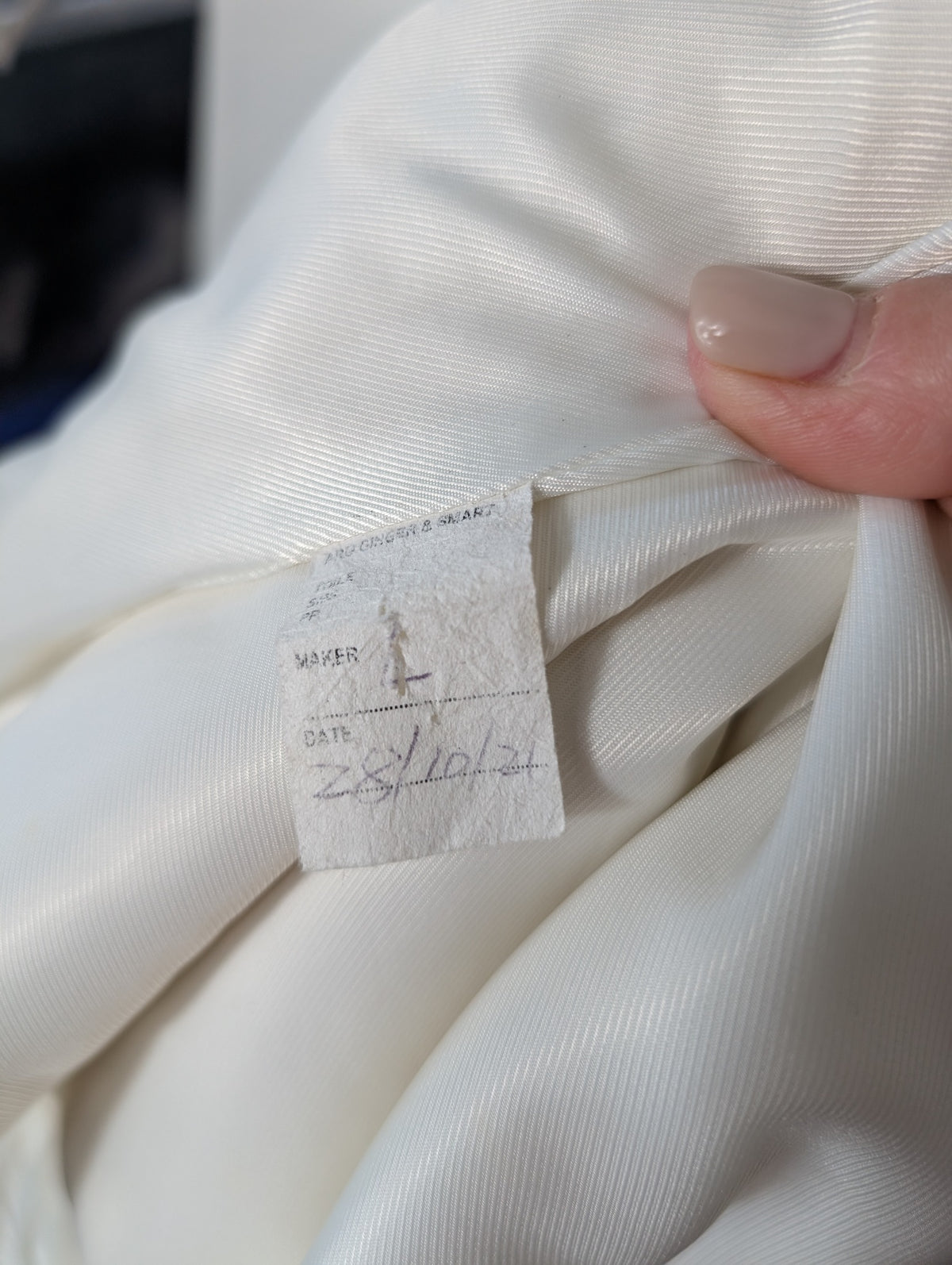 Ginger & Smart Longline Coat Cream Size 4 - Image 7