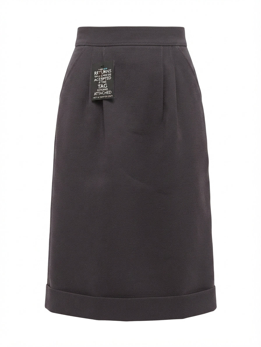 Fendi High-Waisted Midi Skirt Dark Grey Size 40 - Image 1