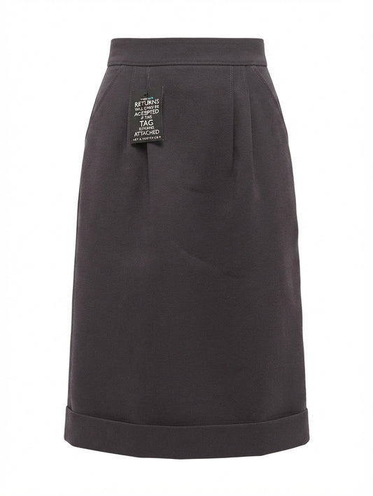 Fendi High-Waisted Midi Skirt Dark Grey Size 40 - Image 1