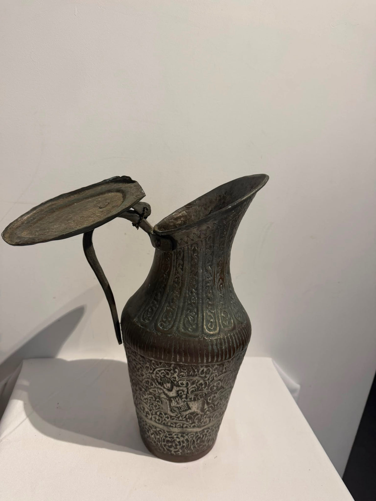 Hand-Hammered Copper Ibrik Water Pitcher Ornate Engraved Design - Image 13