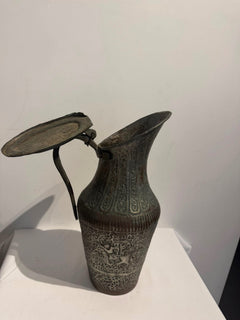 Hand-Hammered Copper Ibrik Water Pitcher Ornate Engraved Design - Image 13