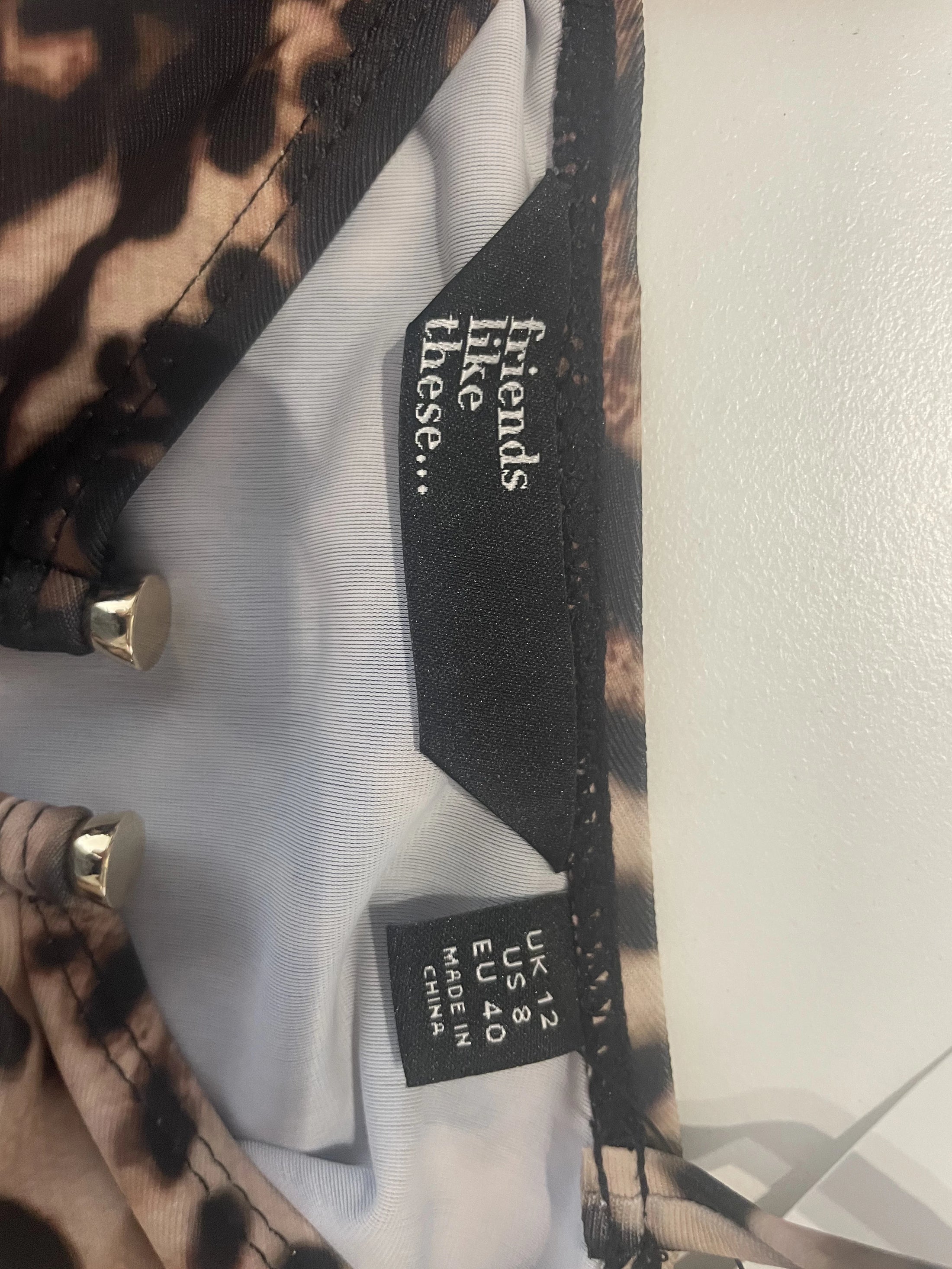 Friends Like These Leopard Print One-Piece Swimsuit Size UK 12 - Image 3