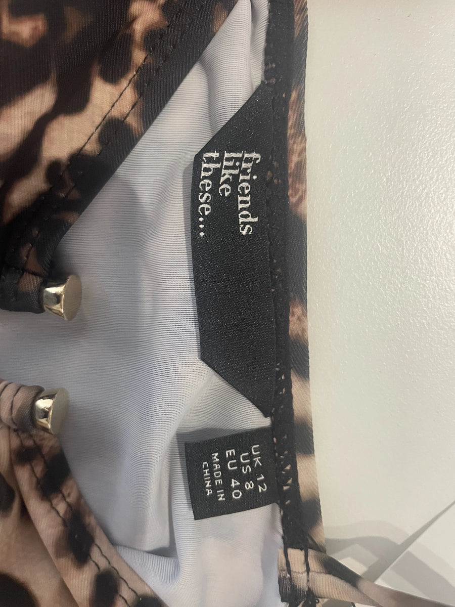 Friends Like These Leopard Print One-Piece Swimsuit Size UK 12 - Image 3