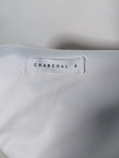 CHARCOAL White V-Neck Mini Dress Size 6 - Image 6