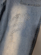 Amber Glow Rhinestone Embellished Light Wash Jeans Women's Size 8 - Image 2