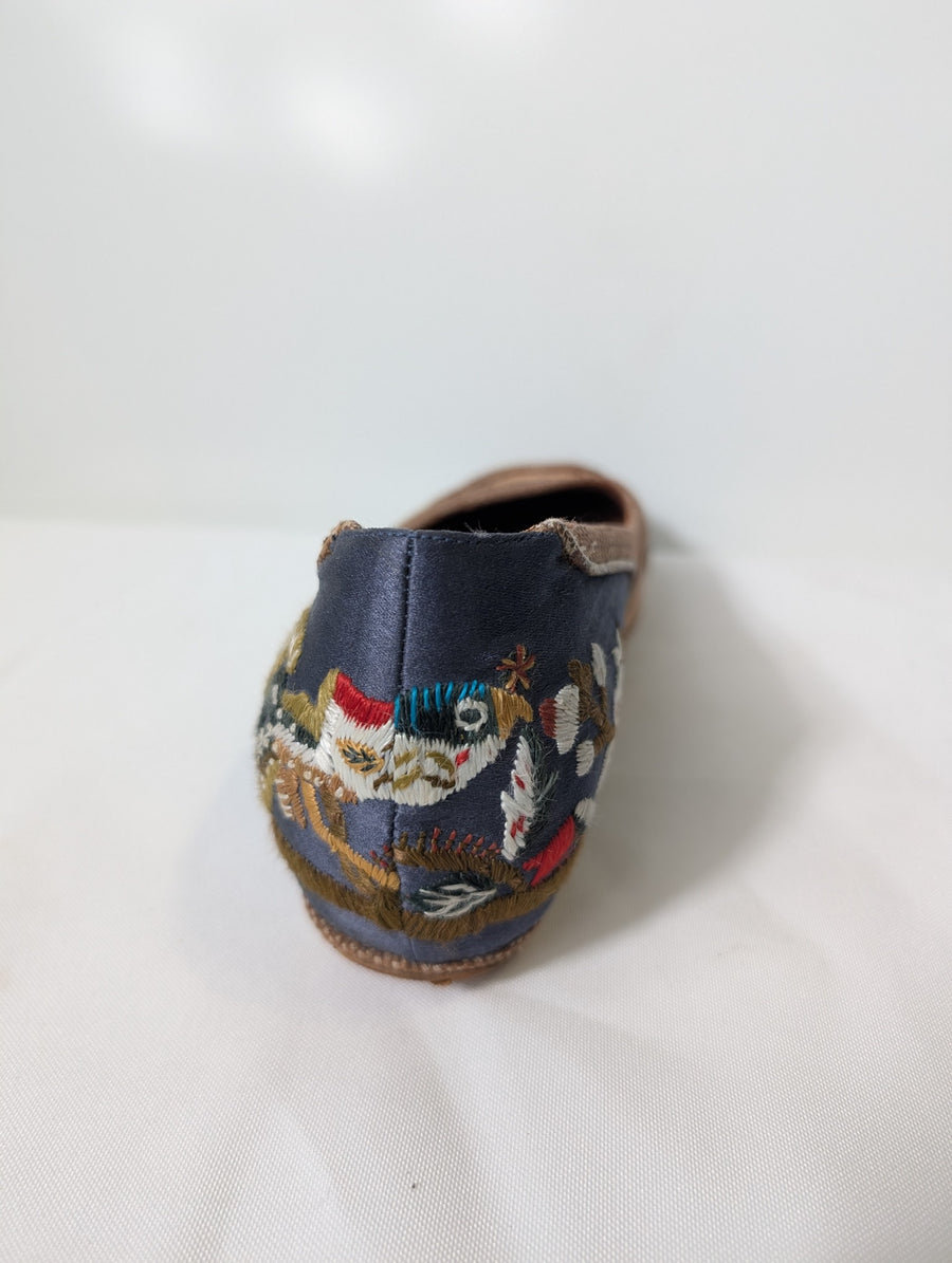 Dries Van Noten Floral Embroidered Canvas & Leather Ballet Flats EU 38 - Image 3