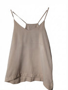 LUCA Satin Spaghetti Strap Cami Tank Top Beige Size M - Image 1