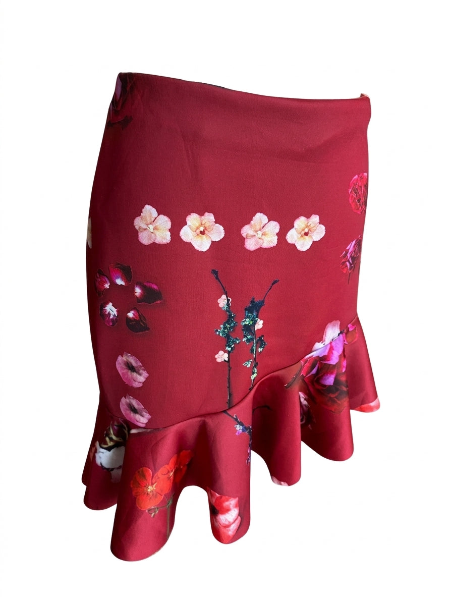 ASOS Red Floral Mini Skirt - Image 1
