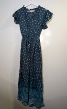 Hannah Floral Midi Dress Teal Ruffle Sleeve Size 1 - Image 4
