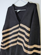 Seed Heritage V-Neck Cardigan - Black and Tan Striped Women's Size M - Image 8