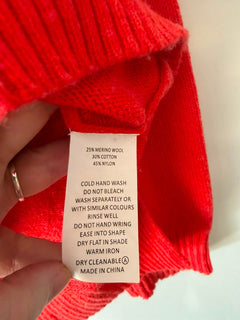 Zaket & Plover Colorblock Turtleneck Sweater Red and Teal Size M - Image 4