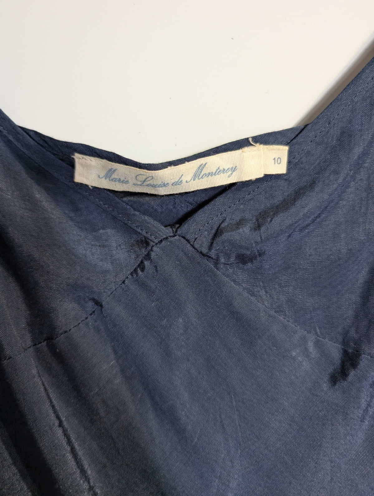 Marie Louise de Monterey Silk Camisole Navy Blue Size 10 - Image 2