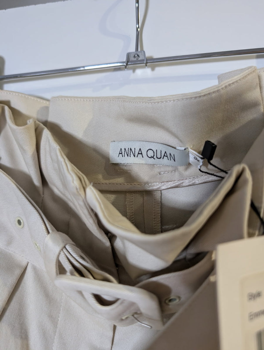 Anna Quan Emmett Wide-Leg Trousers Beige Size 8 - Image 8