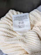 Oroton Ribbed Knit Lace-Up Polo Top Cream Women's Size S - Image 8