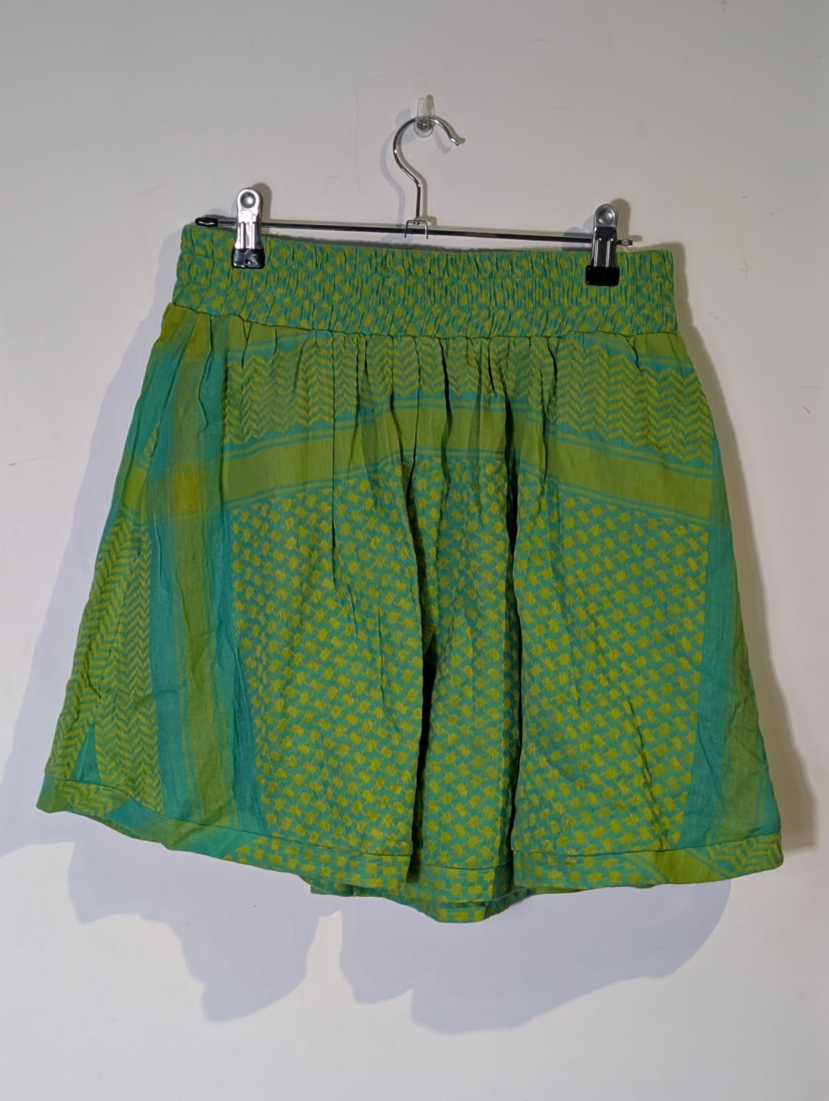 Cecilie Copenhagen Patterned Elastic Waist Skirt - Green & Teal Size S - Image 8