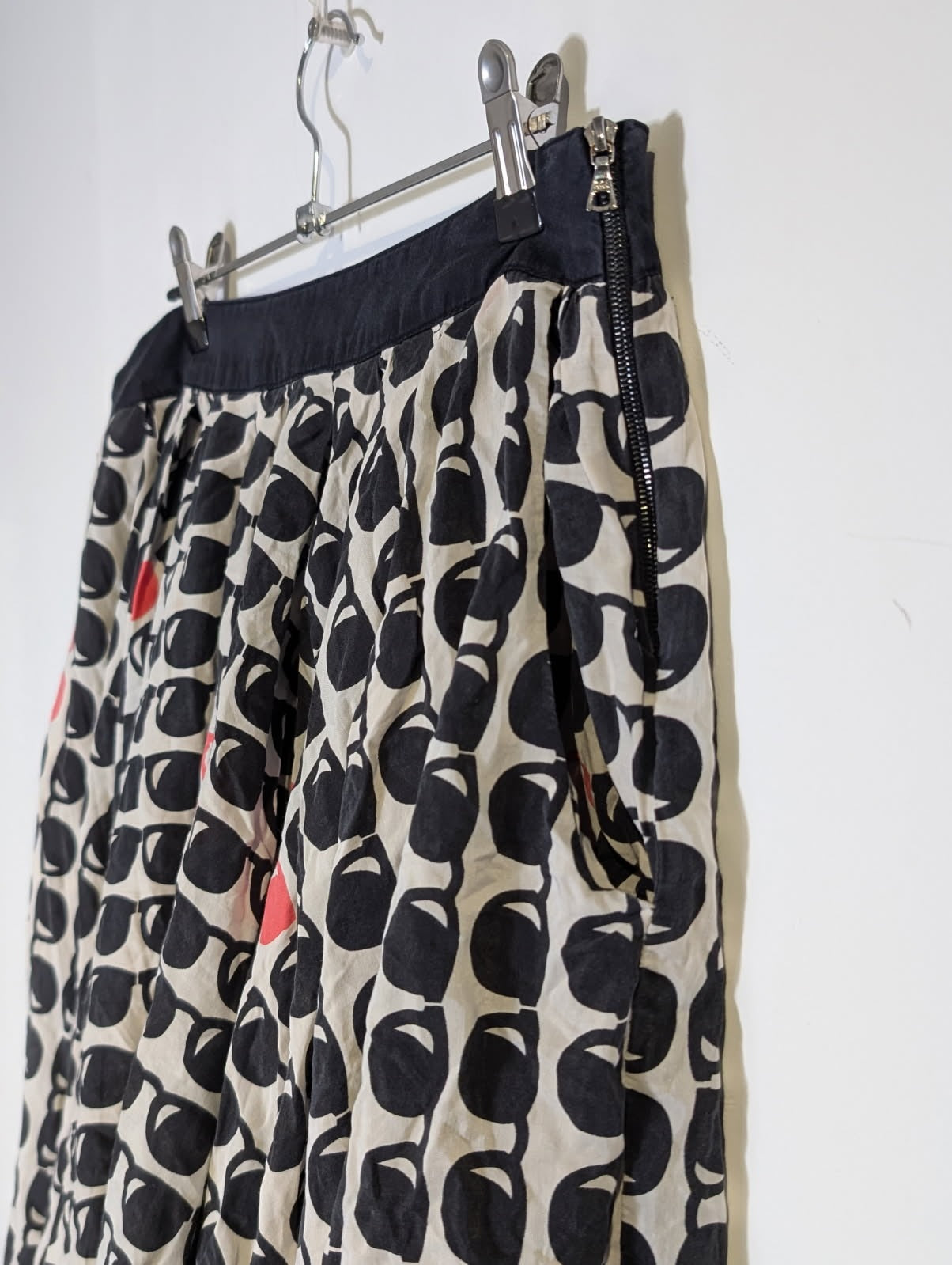Ginger & Smart Skater Skirt - Sunglasses Print Cotton Silk Blend - Image 8