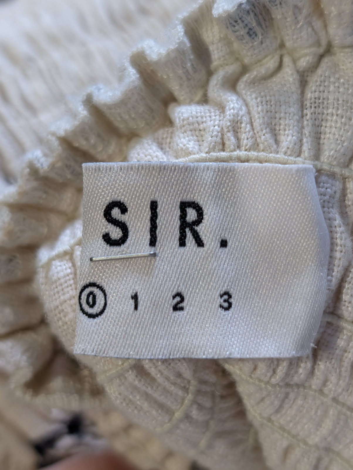 SIR. The Label Smocked Linen Midi Dress Cream Size 0 - Image 8