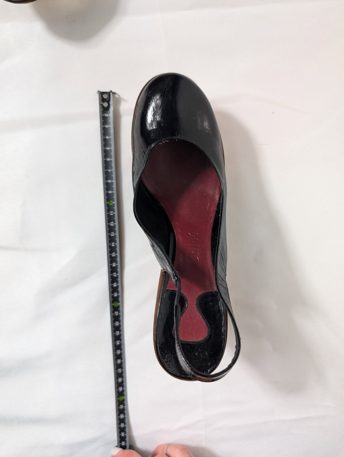 Chloé Black Patent Slingback Wedges EU38 - Image 6