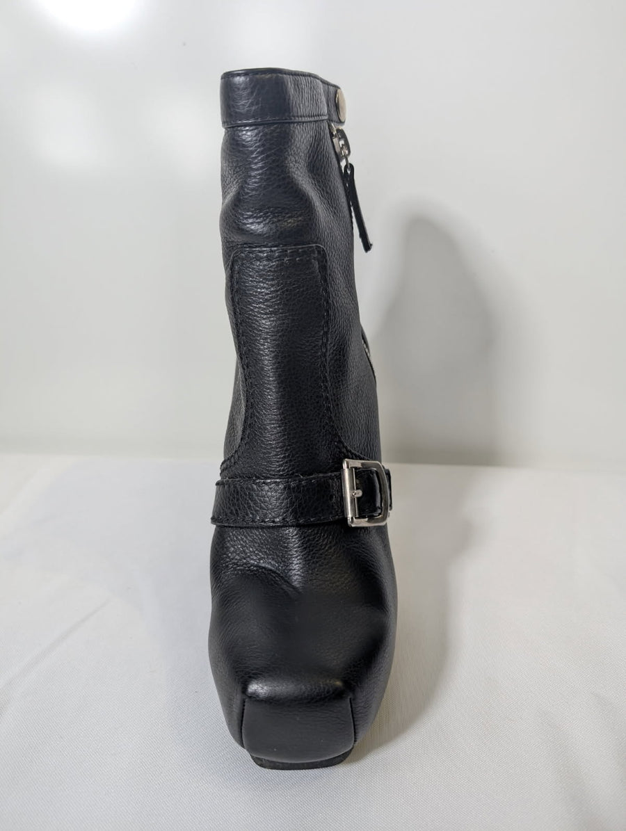 Proenza Schouler Black Leather Platform Ankle Boots - Size EU 38.5 - Image 8