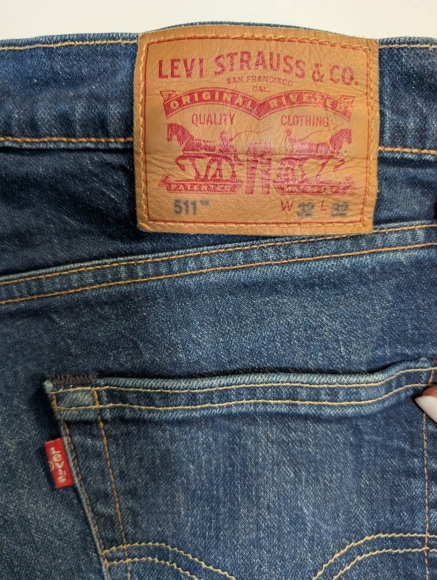 Levi's 511 Slim Fit Jeans Blue Denim Men's W32 L32 - Image 8