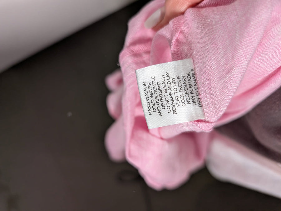 Alessandra Linen Ruffle Detail Blouse Pink Size S - Image 8