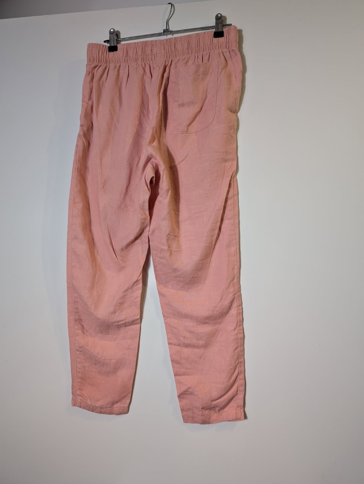 Venroy Linen Drawstring Trousers Pink Women's XS - Image 5