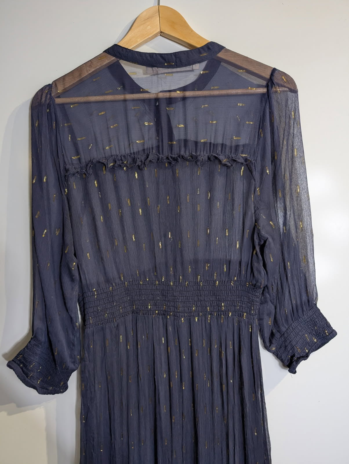 Marie Louise de Monterey Maxi Dress Metallic Gold Stripe Size 10 - Image 8