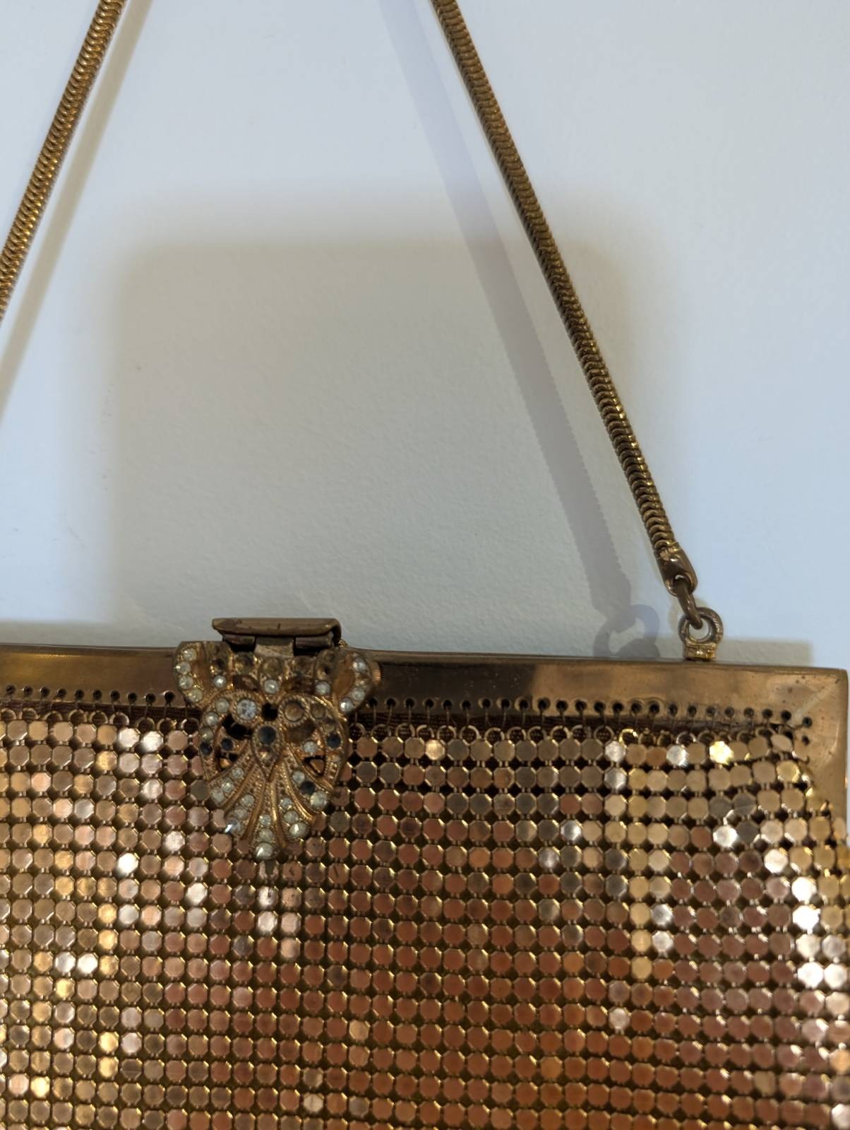 Vintage Oroton Gold Tone Mesh Evening Handbag - Made In West Germany - Image 8