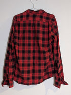 HUGO Boss Red and Black Plaid Button-Down Shirt - Men's Size M - Image 8