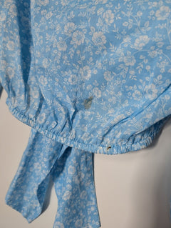 Ganni Floral Tie-Front Top and Wrap Skirt Set EU 36 - Image 8