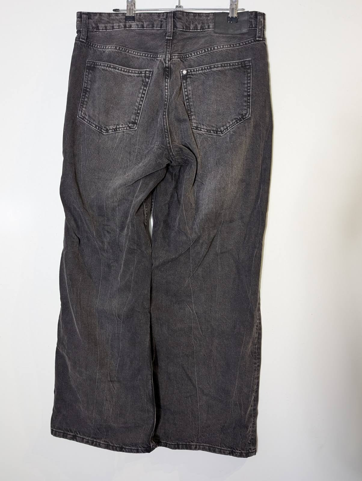 H&M Baggy Wide Loose Fit Jeans - Black Denim - Image 8