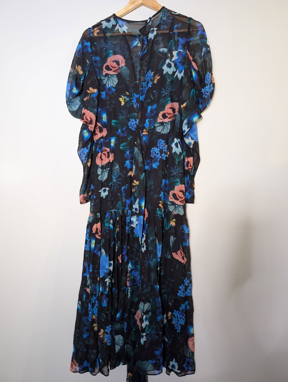 Ginger & Smart Floral Silk Chiffon Midi Dress - Size 8 - Image 8