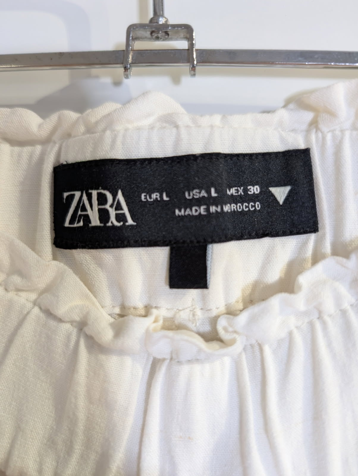 Zara Wide-Leg Linen-Blend Trousers White Women's Size L - Image 8