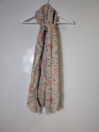 Vintage Celestial Constellation Map Print Scarf Cream & Red - Image 4