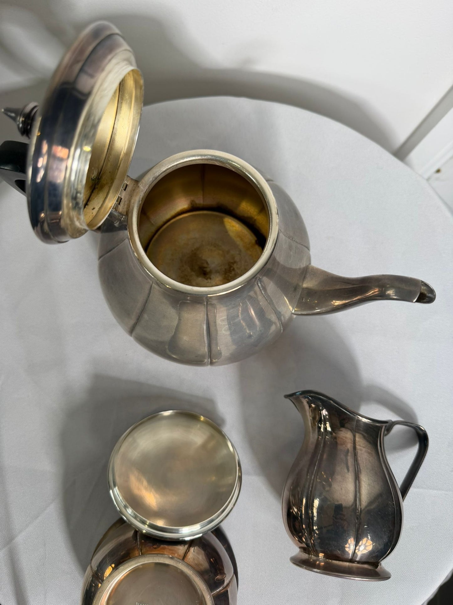Vintage E.P.C. Silver Plated Tea Service Set Hand Fluted British Craftsmanship - Image 3